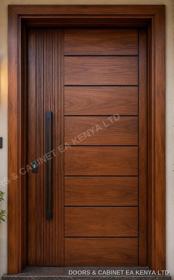 Fluted Hardwood Entrance Door — Doors by Doors and Cabinet EA, Mombasa