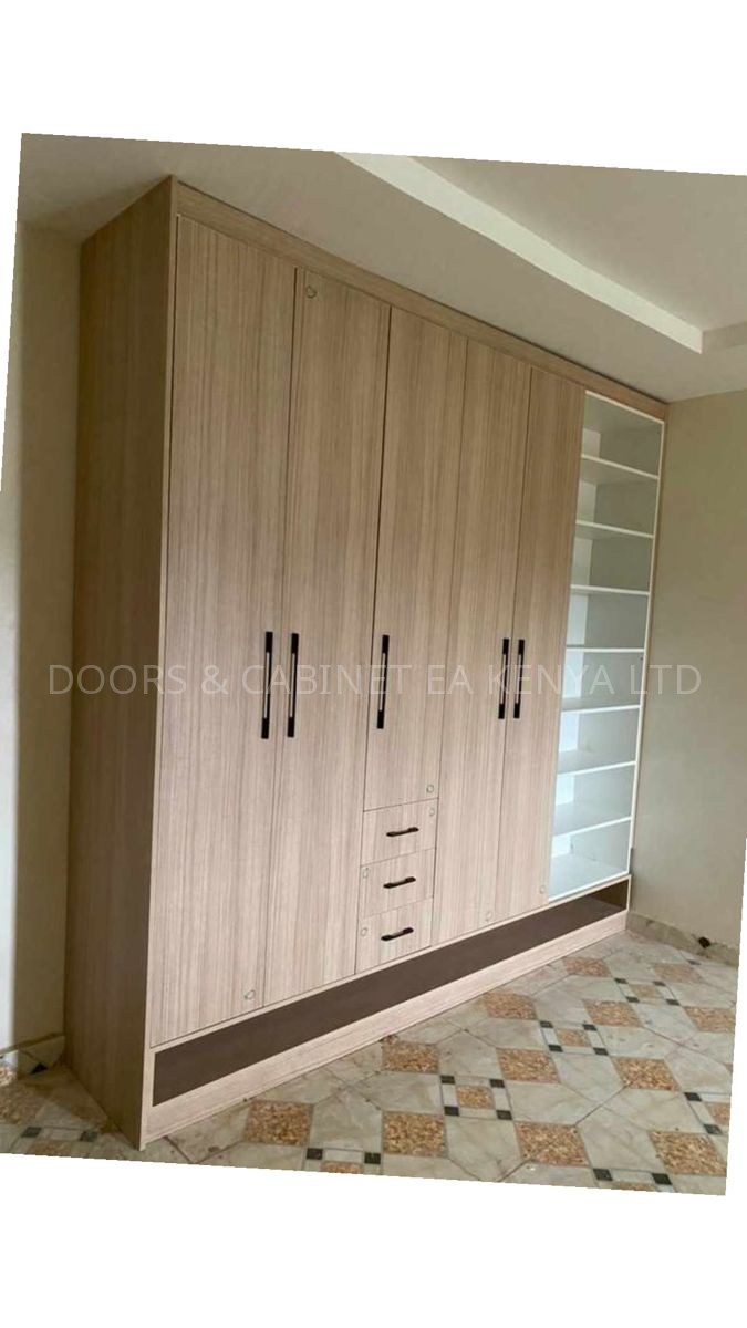 Six-Door Oak Wardrobe — Wardrobes by Doors and Cabinet EA, Mombasa