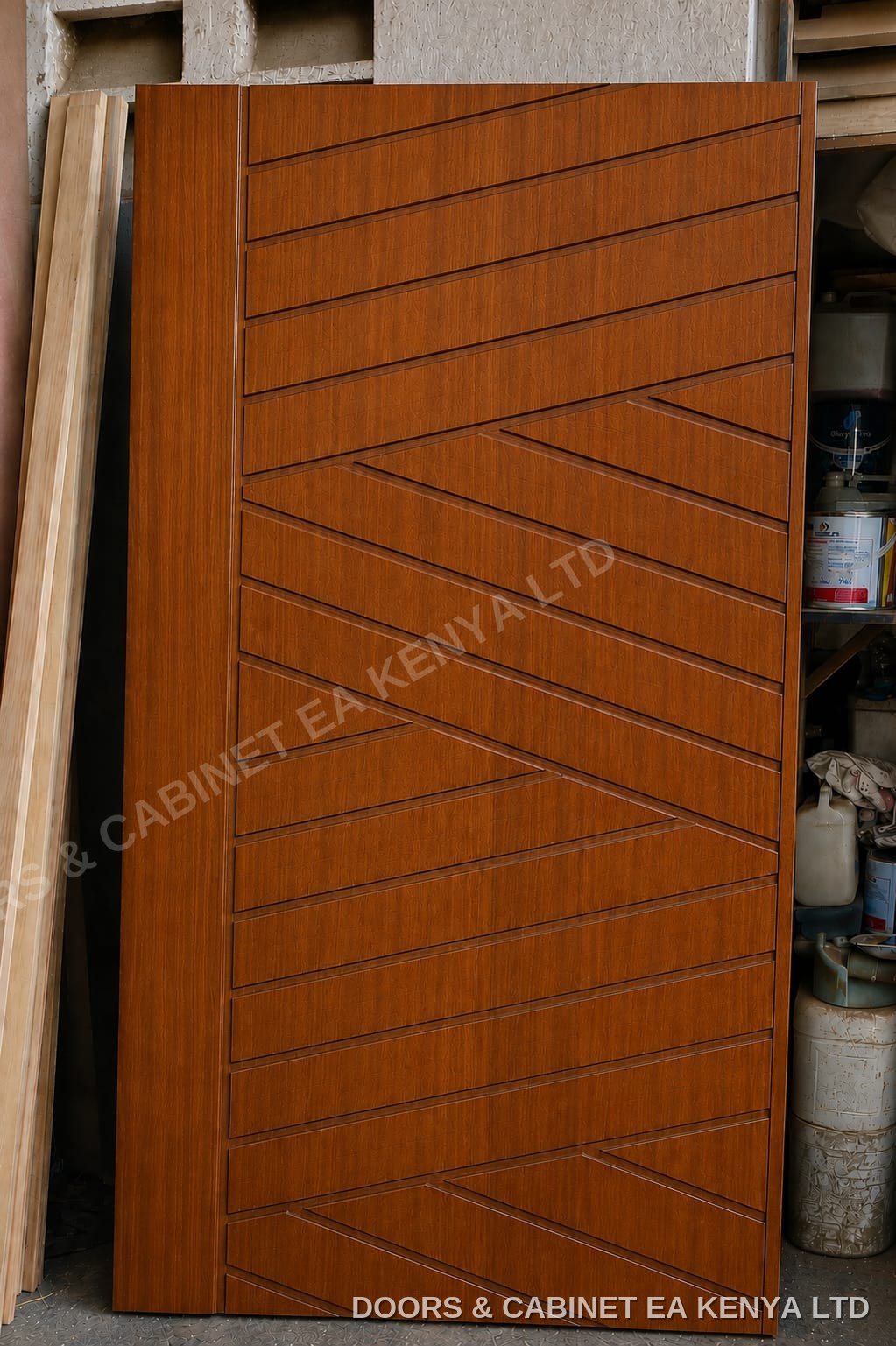 Chevron Grooved Modern Door — Doors by Doors and Cabinet EA, Mombasa