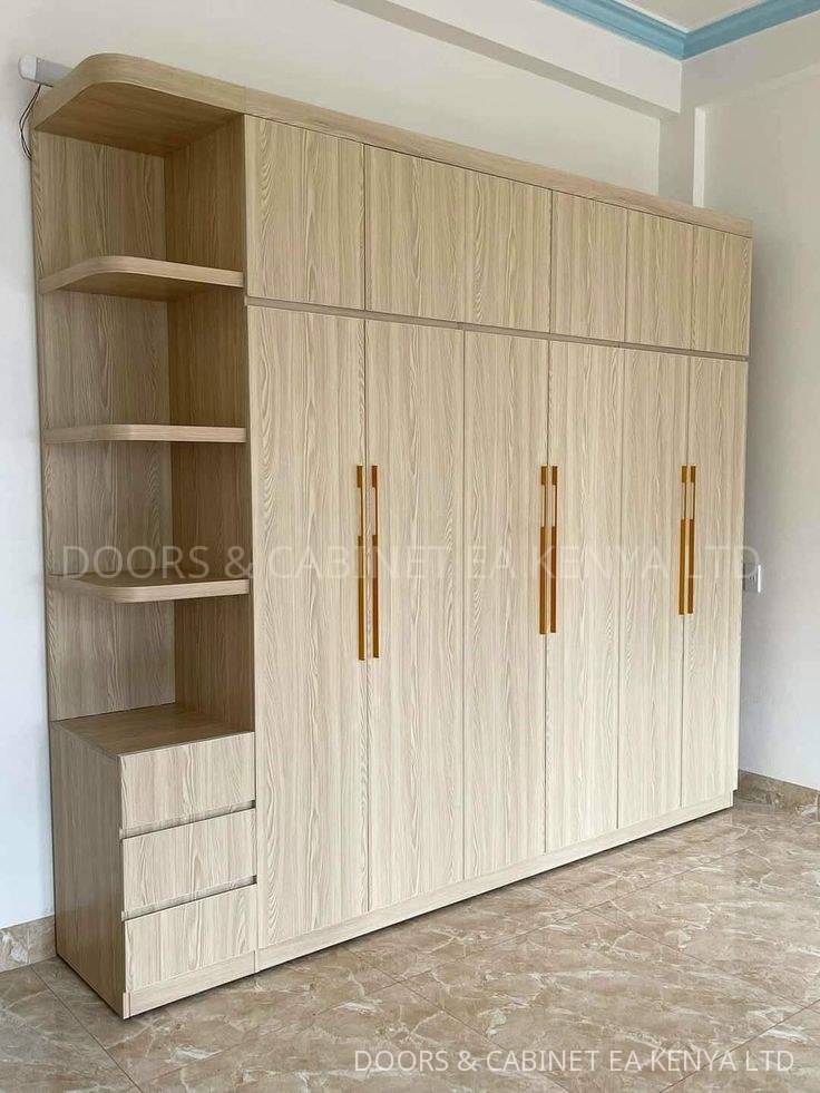 Ash Wardrobe with Curved Shelving — Wardrobes by Doors and Cabinet EA, Mombasa