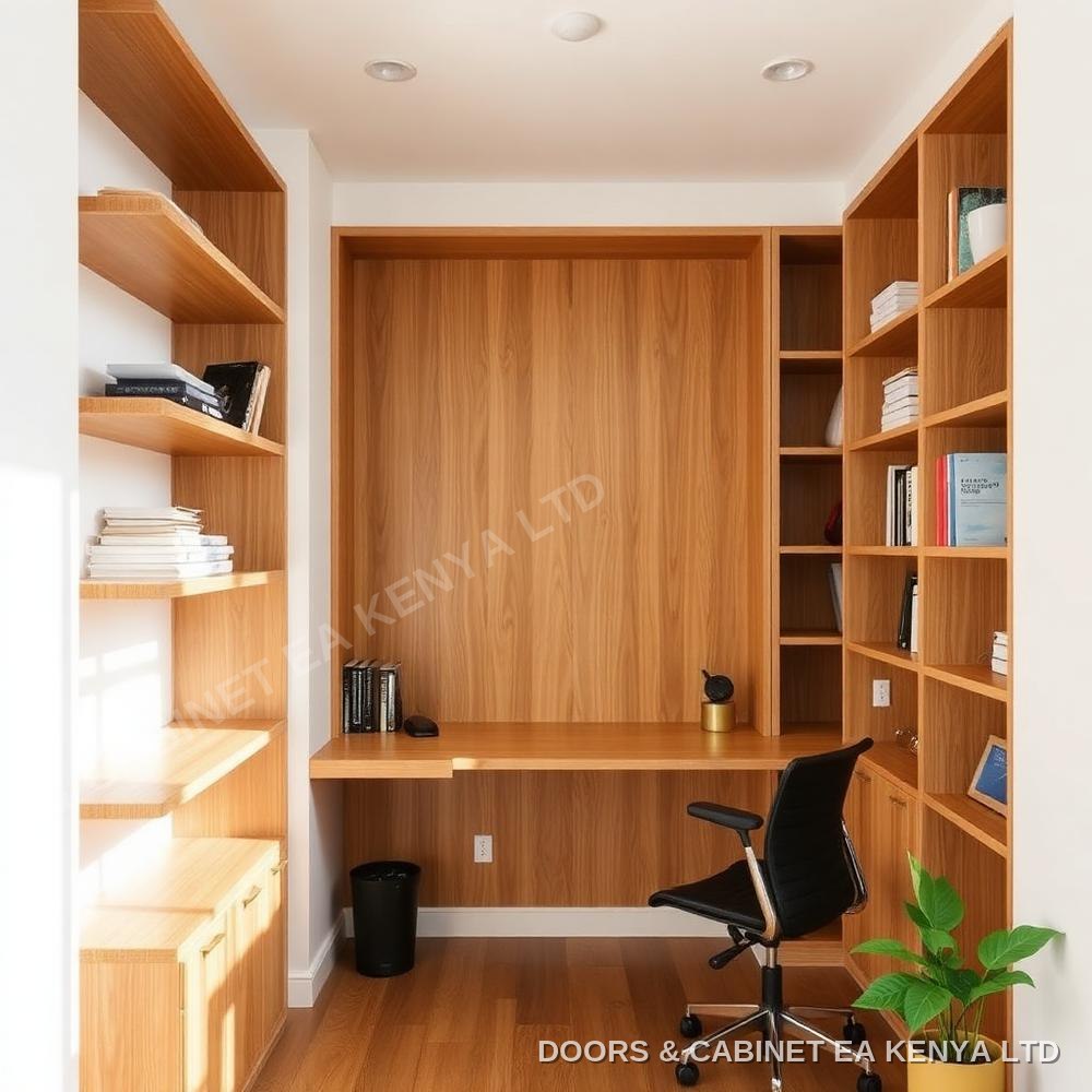Office Shelving & Desk Unit — Office / Custom Woodwork by Doors and Cabinet EA, Mombasa
